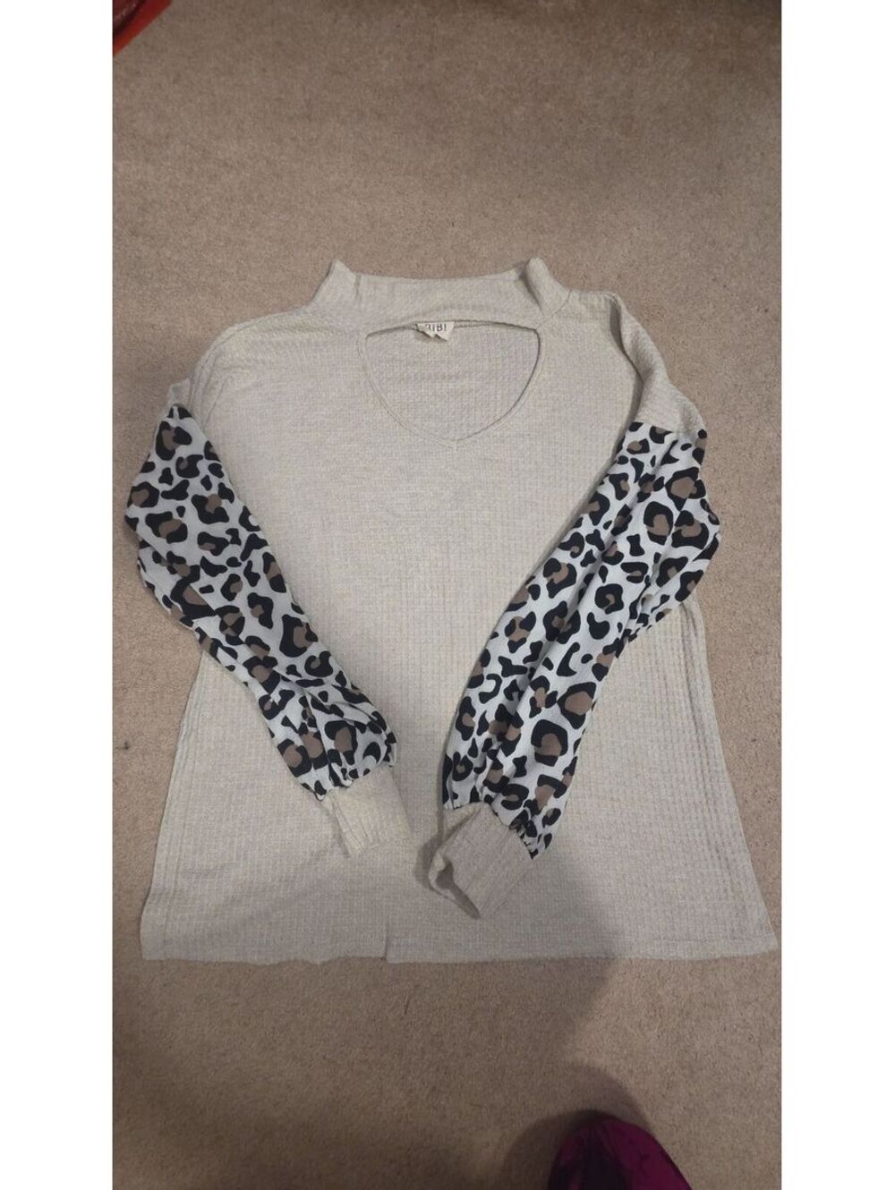 BIBI waffle and leopard long sleeve